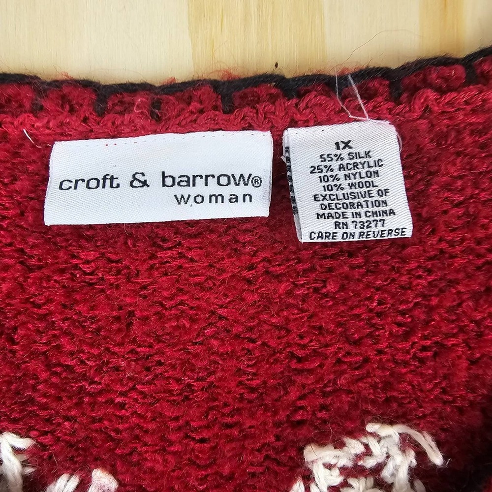 WOMANS CROFT AND BARROW WINTER SNOWMAN CARDIGAN - Picture 7 of 12